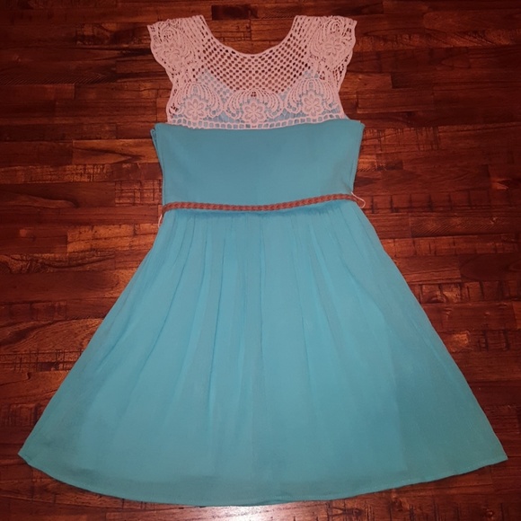 Jodi Kristopher Turquoise Crochet-top Dress - Picture 5 of 8